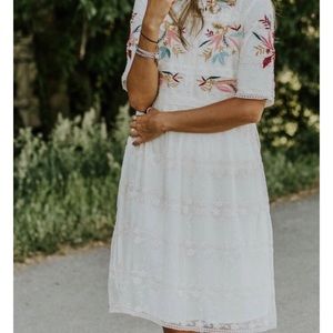 White Embroidered Dress